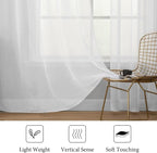 MIULEE White Window Sheer Curtains 2 Panels Width 38 x Length 72 Inches | Window - Image 4