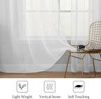 MIULEE White Window Sheer Curtains 2 Panels Width 42 x Length 63 Inches | Window - Image 4