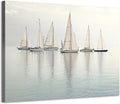 Nautical Sailing Picture Wall Art - Coastal Sailboat Canvas Ocean Ship Prints Sea Level Boat Painting Artwork for Bathroom