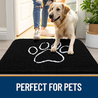 OLANLY Dog Door Mat for Muddy Paws 36x24, Paw Print Design Chenille Mud Mat | - Image 6