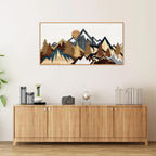 SIGNINART Large Mountain Framed Canvas Wall Art, Boho Sunrise Wilderness Wall Decor, Vintage Forest Nature Artwork, Modern Farmhouse Woodcut Style Art Prints for Living Room Bedroom, Office 20"x40"