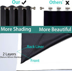 Yakamok Pure White 100% Blackout Curtains 90 Inches Long 52" Wide 2 Panel | - Image 5