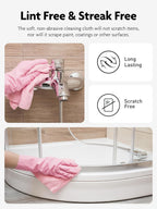 Fantasticlean Microfiber Cleaning Cloth Roll -40 Pack, Tear Away Microfiber Towels, 12" x 12", Reusable, Washable, Scratch Free, Ultra Absorbent Dish Rags for Car, Home, Garage or Shop (Pink)