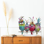 Diamond Painting Kits for Adults Beginners, 5D Full Drill Birds Crystal Art Desktop Ornament, DIY Single Sided Home Office Desk Decor, Creative Craft Gift Set with Tools
