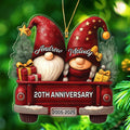 Personalized 20th Wedding Anniversary Christmas Ornament 2025, Mr & Mrs Gnome Married Xmas Ornament Gift for 20th Anniversary, Custom Text & Name Marriage Keepsake Xmas Ornaments for Mr Mrs Together