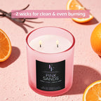 Pink Sand Scented Candle, 2-Wick Luxury Soy Wax Candle, 9 oz Aromatherapy Candle Home Fragrance Candles Gift
