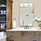 ANDY STAR Gold Oval Mirrors for Bathroom, Large 24x36’’ Brushed Gold Metal Framed Oblong Wall Mirror, Modern Brass Vanity Mirror in Stainless Steel Frame Wall Mount Horizontal or Vertical