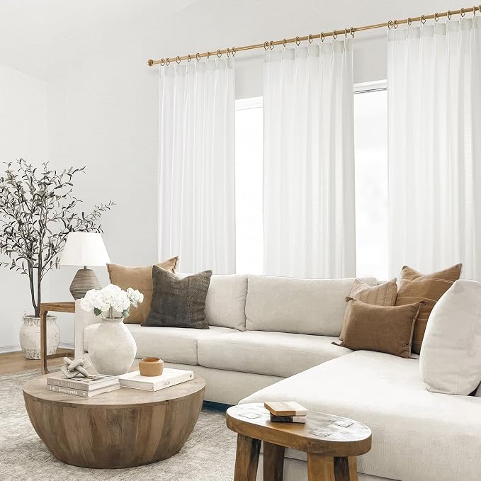 Topfinel 90 Inches Long Pinch Pleated Semi Sheer Curtains - Image 6