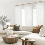 Topfinel White Pinch Pleated Semi Sheer Curtains Textured Linen Blended Light - Image 7