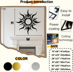 Hotuijxca Metal Wacky Sun Wall Art, Wacky Sun Metal Decor for Livingroom, Bedroom (Silver, 24"x23"/60x58cm, metal wall art)