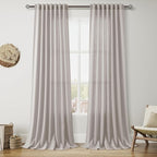 Stone Grey Linen Curtains 108 Inches Long by Nanspring