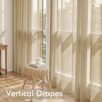 MIULEE Beige Sheer Curtains 72 Inches Long 4 Panels 42 x 72 Inches | Light - Image 5