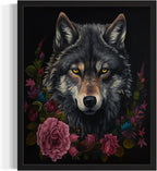 Vintage Wolf Poster Art Print, Halloween Scary Wall Art Academia Spooky Painting Decoration for Horror Prints, Gothic Posters Bedroom Decor 89 (Vintage Wolf, 8 x 10 inches, Unframed)