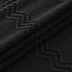 MIULEE Black Knitted Throw Blanket for Couch Textured Knit Blanket with Tassels Cozy Woven Boho Bed Blanket for Sofa Bed Chair Acrylic Wave Pattern 50"x60"