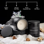 2 Pack Teakwood & Mahogany Candle | Scented Candles for Men, Man Gifts for Men - Masculine Candles - Soy Candle for Home Scented - 7oz Black Jar, Long Lasting