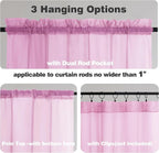 Chyhomenyc Pink Sheer Curtains 63 Inches Long 2 Panels, Light Filtering Bright - Image 5