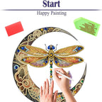 Diamond Painting Kits for Adults Beginners, 5D Full Drill Dragonfly Crystal Art Desktop Ornament, DIY Single Sided Home Office Desk Decor, Creative Craft Gift Set with Tools
