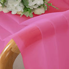 Short Hot Pink Sheer Curtains 36 Inch Length 2 Panels Set, Kitchen Tiers - Image 6