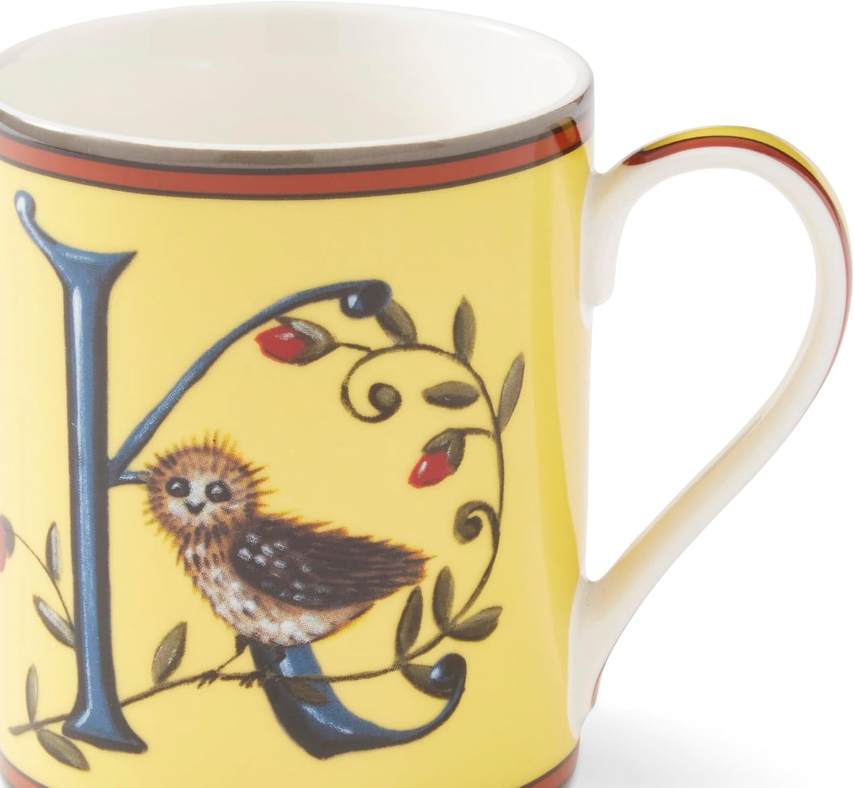 Spode Kit Kemp 12oz Mug in Fine China, K Initial - Custom Coffee Cup for Hot Beverages, Personalized Gift Idea for Her, Him, Friends, Coffee Lovers - Stylish Letter Mug for Daily Use, Dishwasher Safe