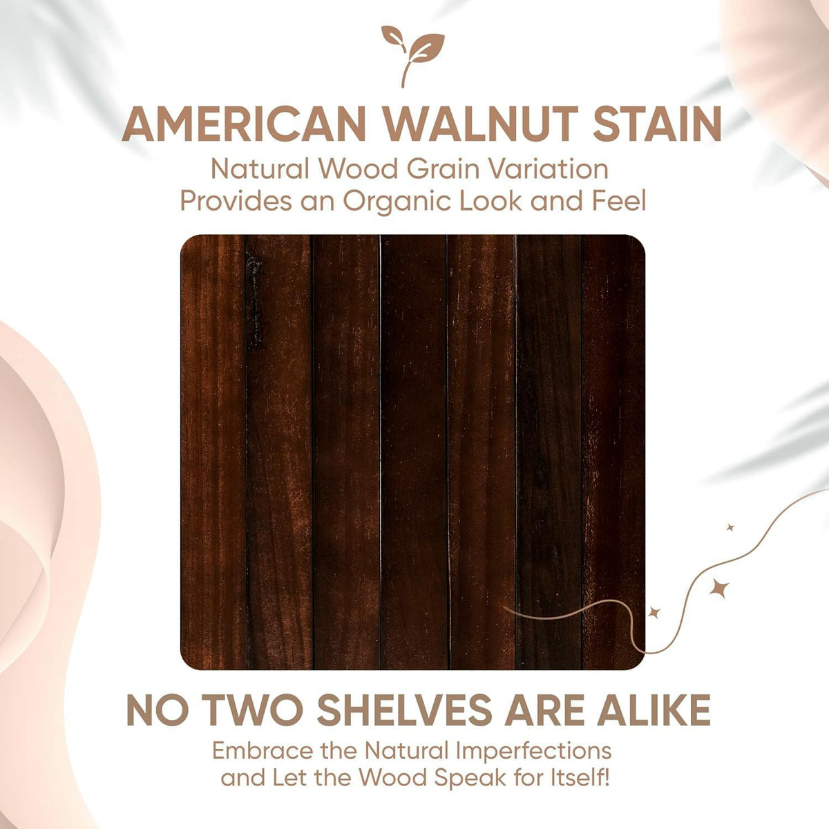 Homeforia Walnut 18 inch Floating Shelf, High End Solid Real Wood 18inch Floating Shelves for Wall Mounted, Dark Brown 18 inches Long Floating Shelves, Heavy Duty Bracket, 18 X 6.5 X 1.75 in, Set of 4