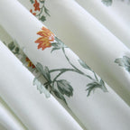 ABREEZE Floral Duvet Cover Queen Size Set Bird Flowers Bedding Set 100% Brushed Cotton Bedding Collection 1 Duvet Cover with 2 Pillowcases White