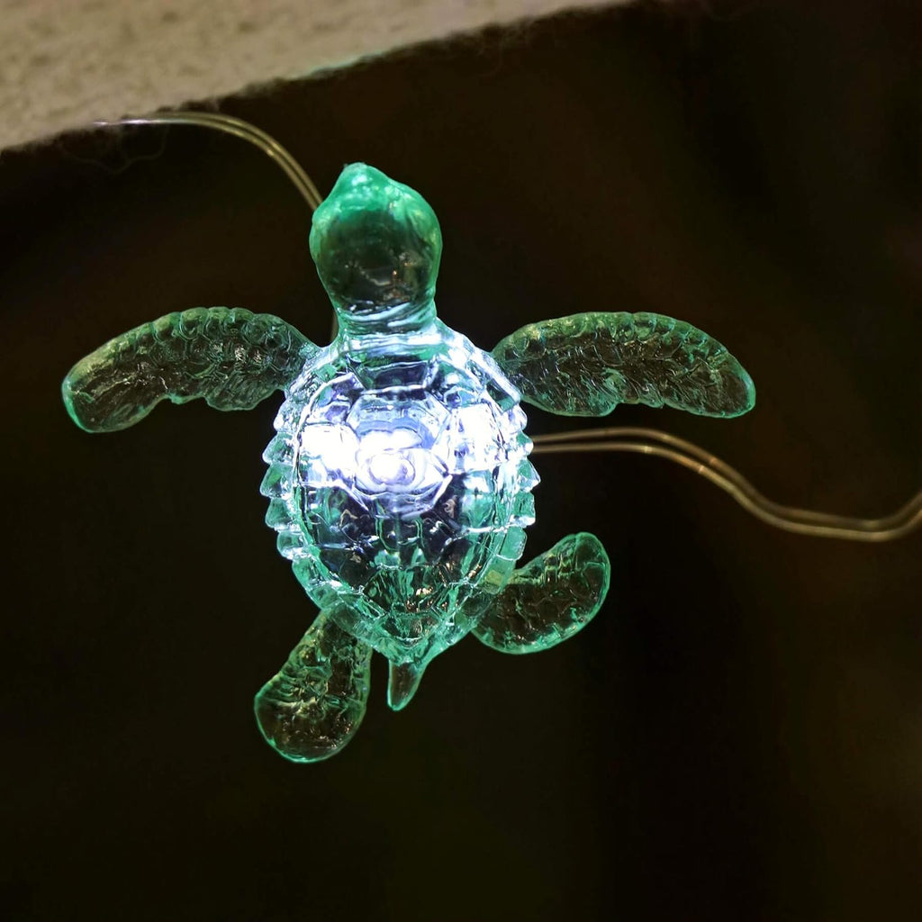 Beach Ocean Themed String of Sea Turtle Fairy Lights Decor 10ft 30 Tortoises USB or Battery Operated with Remote Control for Turtle Lover Bedroom Summer Nautical Tree Decoration