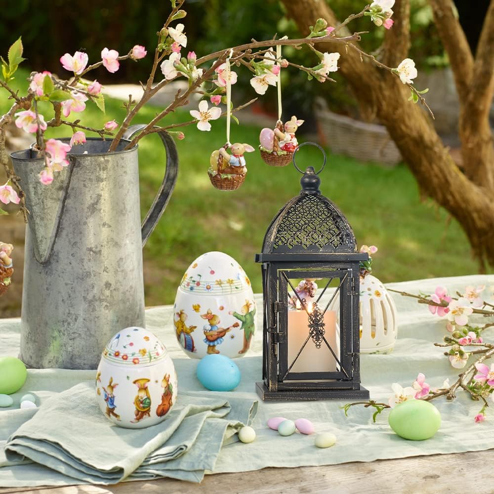 NEEDOMO 14.4" Outdoor Lantern, Large Vintage Lanters Decorative Indoor with Clear Glass, Metal Candle Lantern Decor for Home, Table, Patio, Front Porch, Rustic Farmhouse Wedding Shelf