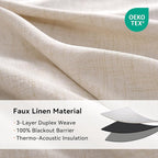 100% Blackout Linen Textured Curtains 72 Inch Long, Oatmeal | 100% Blackout - Image 4
