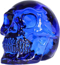 Model Statue for Halloween Decor Indoor Blue Crystal Skull Decorative Figurine Gifts for Women Husbands Halloween Head Figurine Decoration Gift (Blue Skull)