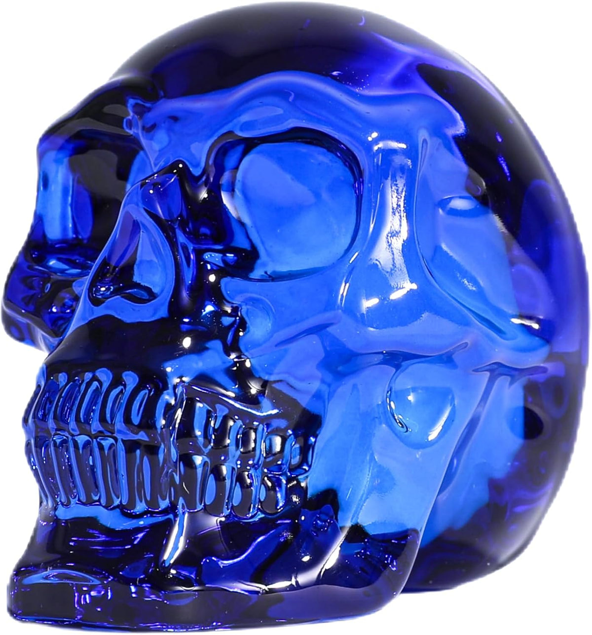Model Statue for Halloween Decor Indoor Blue Crystal Skull Decorative Figurine Gifts for Women Husbands Halloween Head Figurine Decoration Gift (Blue Skull)