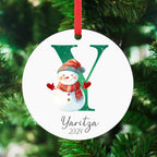 Personalized Christmas Ornaments 2025, Custom Name Initial A-Z Monogram Wood Custom Christmas Ornament for Kids Boys Girls, Customized Letter Name Ornaments for Christmas Tree Decorations