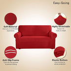 Easy-Going Stretch Oversized Sofa Couch Slipcover Washable Christmas Red | - Image 3