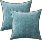 MIULEE Decorative Couch Throw Pillow Covers 16x16 Inch Coastal Aqua Blue | 2 - Image 6