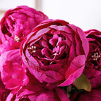 Duovlo Springs Flowers Artificial Silk Peony Bouquets Wedding Home Decoration,Pack of 1 (Spring Hot Pink)