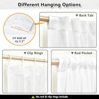 MYSKY HOME White Curtains 95 Inches Long Semi Sheer Drapes Light Filtering - Image 3