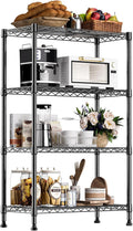 1000 lbs Storage Shelving Steel Heavy Duty 4-Tier Utility Shelving Unit Steel Organizer Wire Rack for Home,Kitchen,Office (13.7" D x 29.5" W x 47.2" H)