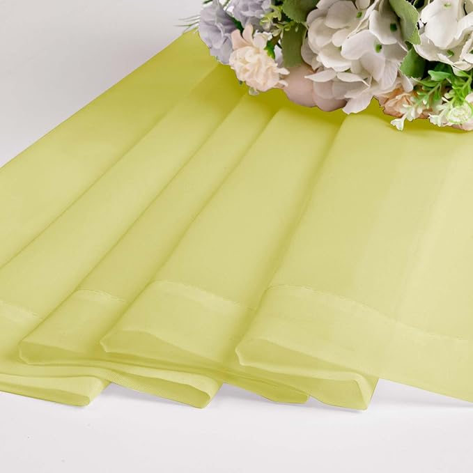 Lemon Sheer Curtains for Bedroom Living Room 96 Inches Long 2 Panels Set - Image 7