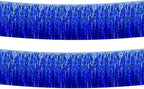 Blue Foil Fringe Garland 10FT 2packs, Metallic Foil Tinsel Fringe Banners for Parade Float Decorations Wedding, Birthday Party Graduation (Two Blue)