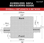 Easy-Going Reversible Couch Cover, 3 Cushion Sofa, Chocolate/Beige | Machine - Image 6