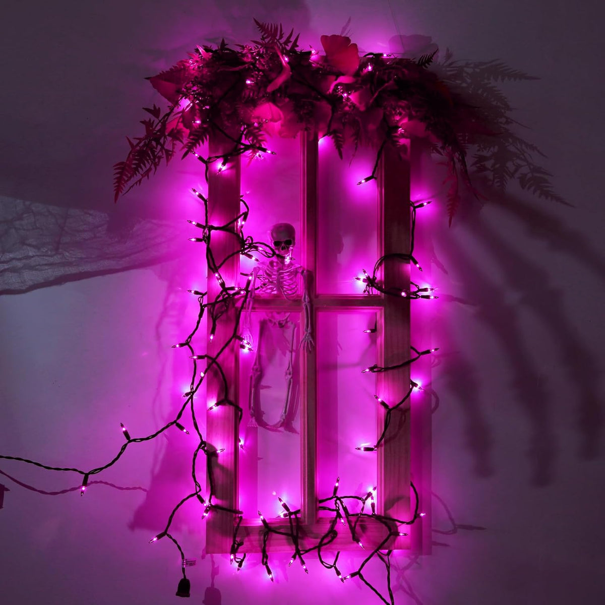 Toodour Purple Halloween Lights, 12.5ft 50 Count Incandescent Halloween String Lights, UL Certified Connectable Mini Bulbs String Lights for Home, Garden, Porch, Yard, Patio, Party, Indoor Decoration
