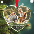 Personalized Christmas Ornaments 2025 with Photo & Text - Customized Crystal Glass Christmas Tree Decor Gifts for Family, Couples, Pets, Baby’s First Xmas – 6 Heart/Round Designs