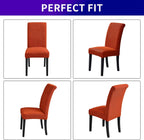 Howhic Stretch Chair Covers for Dining Room Set of 6, Removable Washable Dining Room Chair Covers, Dining Chair Slipcovers Seat Protector, Great for Home and Banquet (Pureed Pumpkin, 6 Pack)