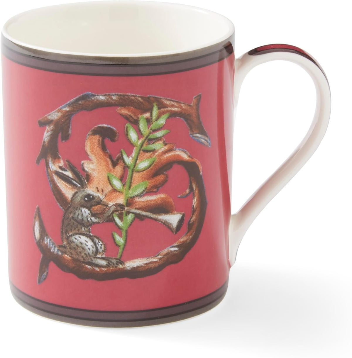 Spode Kit Kemp 12oz Mug, S Initial - Fine China Coffee Cup with Floral Alphabet Design, Custom Letter Mug for Unique Gift Giving - Personalized Kitchen Drinkware, Dishwasher Safe & Stylish