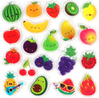 20 PCS Fruits Thick Gel Clings Fruits Window Gel Clings Decals Stickers for Kids Toddlers and Adults Home Airplane Classroom Nursery Party Supplies Decorations Removable and Reusable