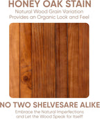 Homeforia 48 inch Oak Floating Shelf, High End Solid Real Wood 48inch Floating Shelves for Wall Mounted, Honey Oak Wooden 48in Large Floating Shelves, Heavy Duty Bracket, 48 X 6.5 X 1.75 in, Set of 2