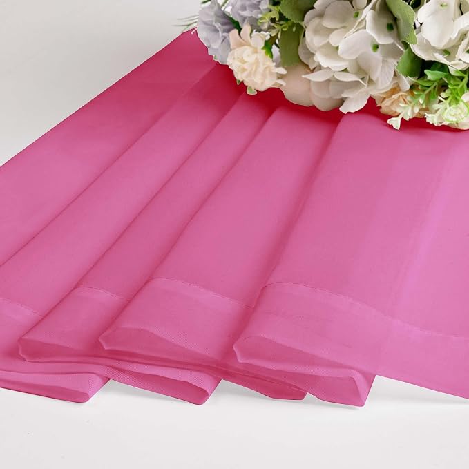 Hot Pink Sheer Curtains for Bedroom Living Room 72 Inches Long 2 Panels Set - Image 7