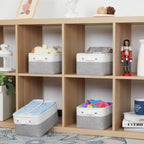 Bidtakay Small Storage Baskets for Organizing [4-Pack] Fabric Storage Bins for Baby Organizer Shelf Baskets for Nursery Storage Collapsible Closet Storage Bins for Home Organization - 11.8x7.8x5 In