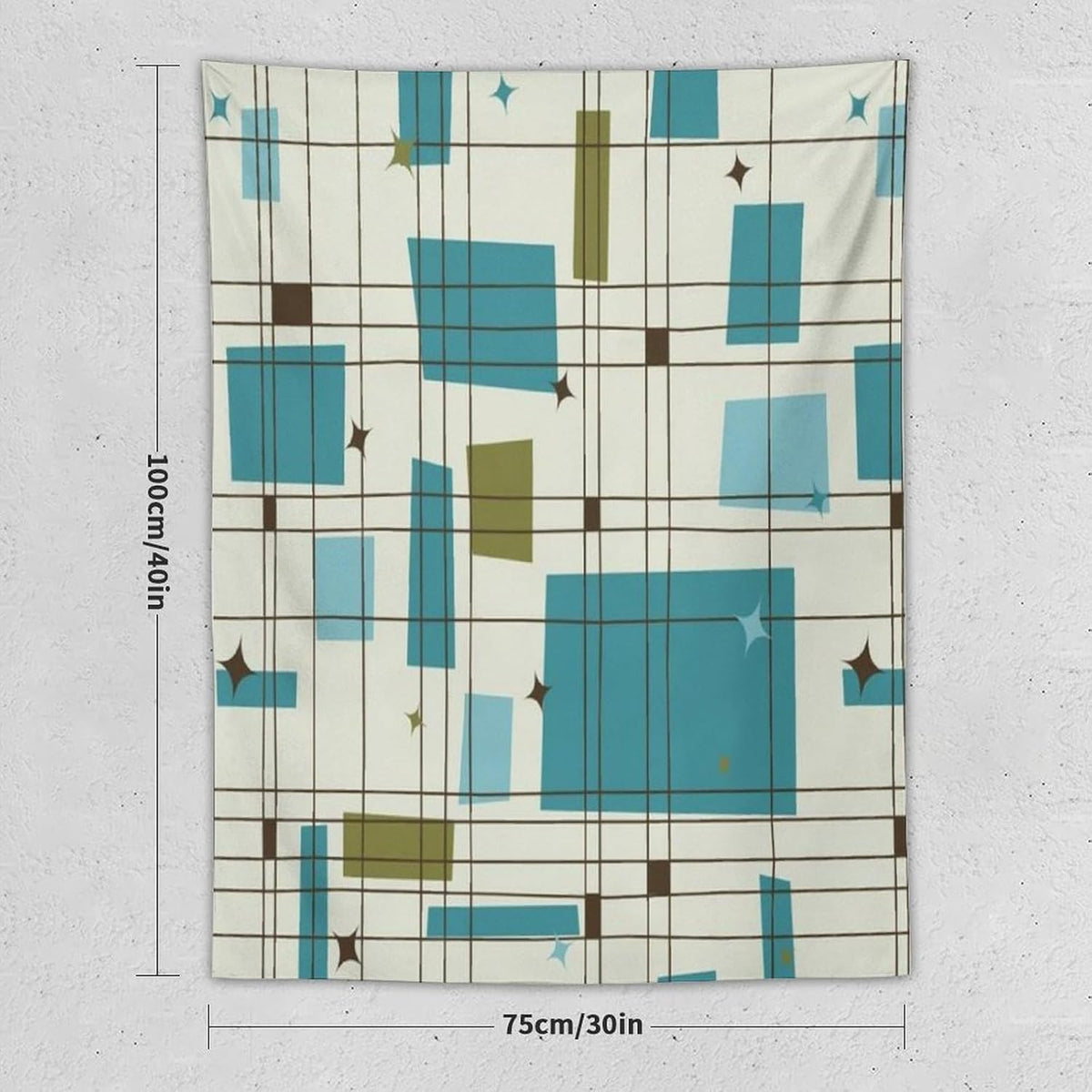 ICMOLYYENLO Boho Medieval Cat Tapestry, Abstract Atomic Starburst Geometric Aesthetic Art Wall Hanging For Bedroom Living Room Dormitory 30x40 Inches
