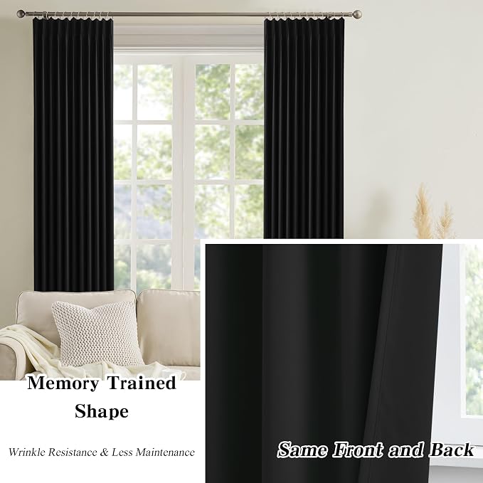 Pinch Pleated Blackout Curtains 92 Inch Long 2 Panels - Image 6