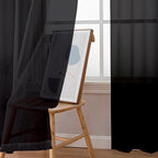 Simplebrand Black Sheer Curtains 63 Inch Length 2 Panels, Rod Pocket Solid - Image 4